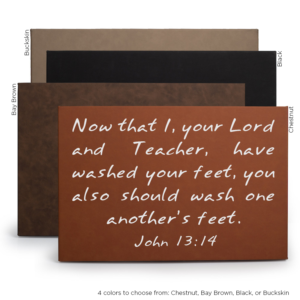 John 13 14 leather wall hanging 4 colors