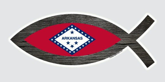 Arkansas Christian Fish Sticker. Perfect for a laptop or car decal.