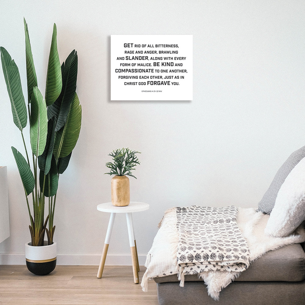 Ephesians quote on a white metal poster