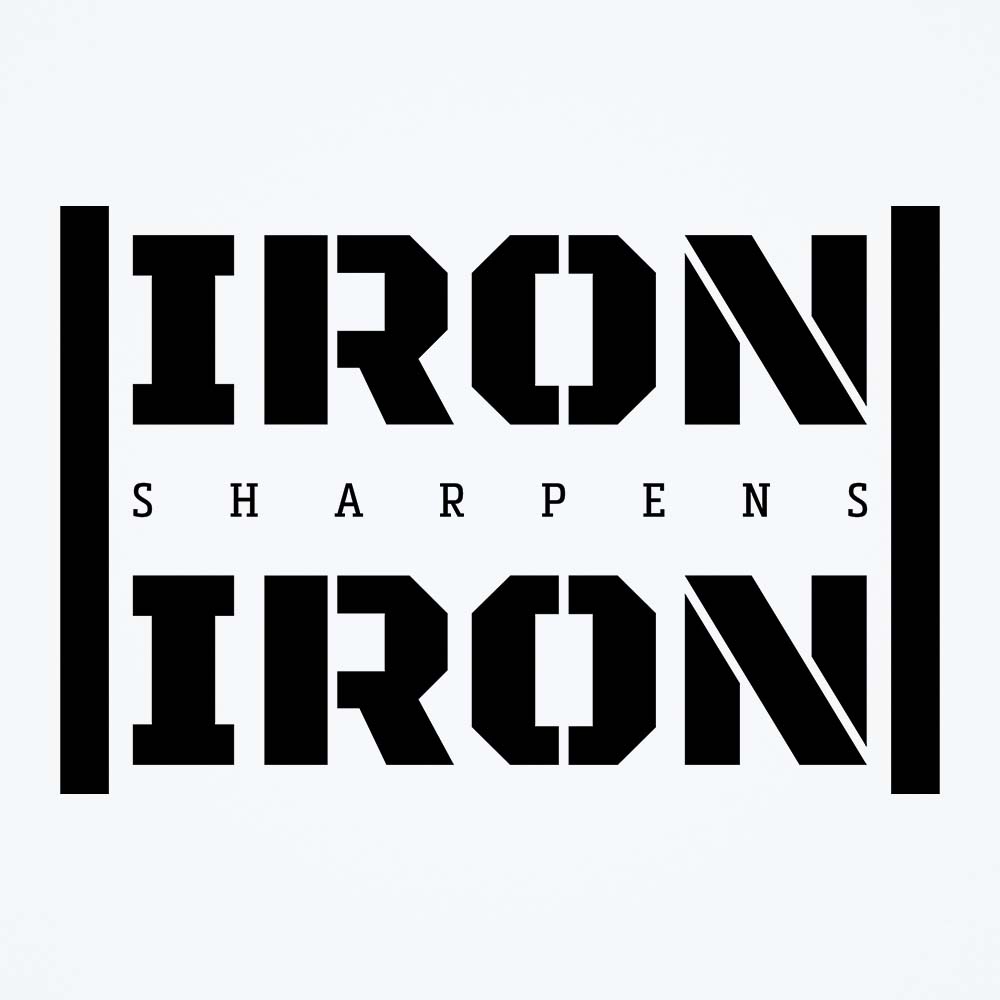 Iron Sharpens Iron wall sticker in all black.