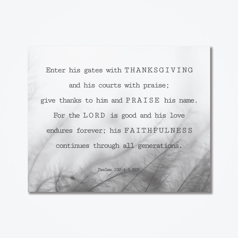 Psalms 100: 4-5 Niv metal float plate with wheat design.