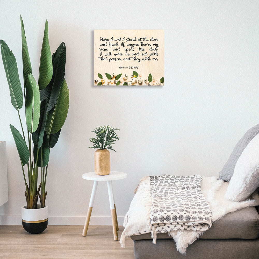 Mockup of a garden wood poster in your home.