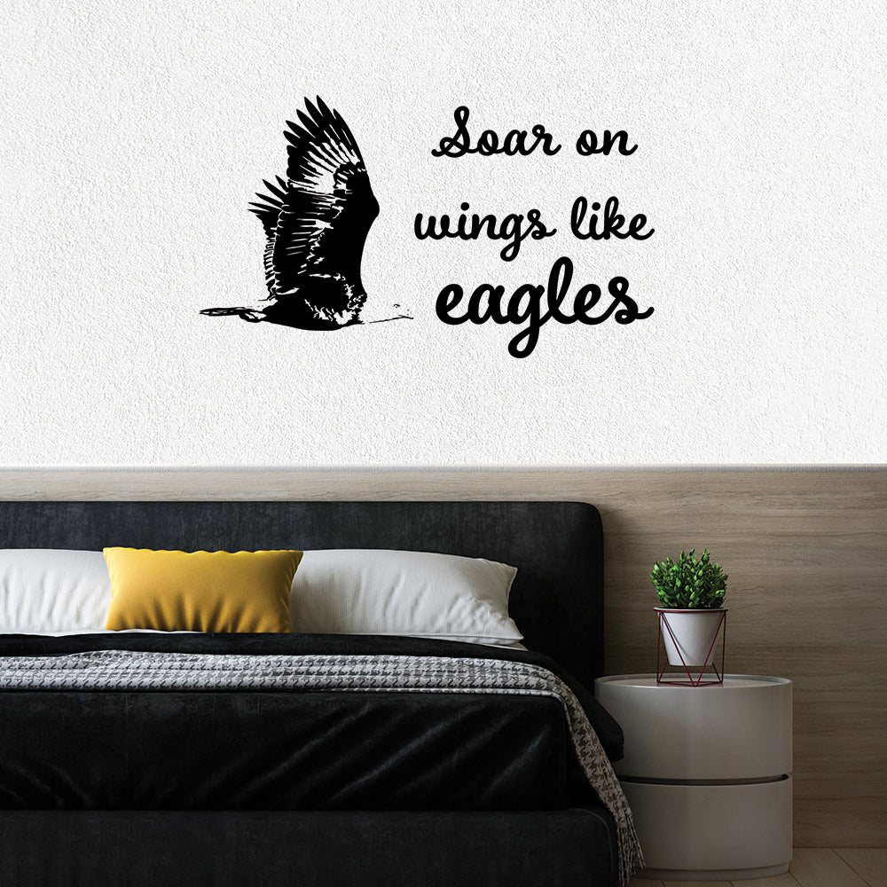 Mock up of the soaring eagle on your bedroom wall.